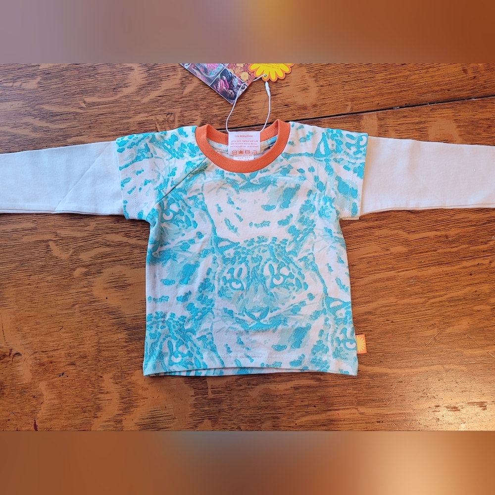 Kids Blue and White Tiger Print Shirt